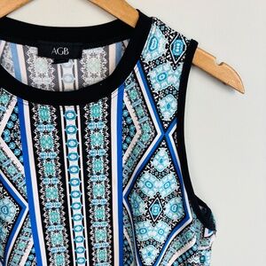 AGB Mixed Print Sleeveless Blouse Size XL